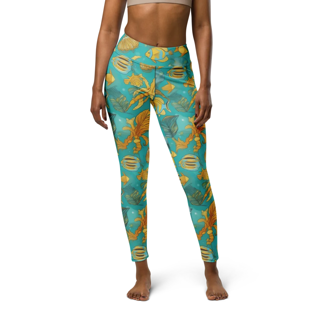 Sunlit Shoals on Yoga Leggings — Front