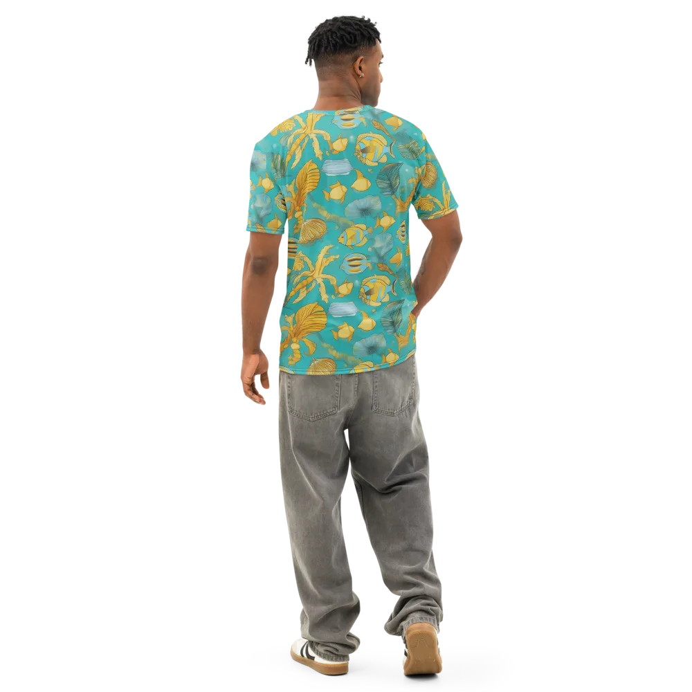 Sunlit Shoals on Men's Cotton Crew Neck T-Shirt — Back