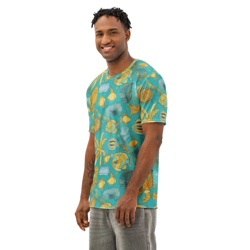 Sunlit Shoals on Men's Cotton Crew Neck T-Shirt — Left Front