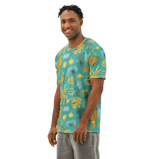 Sunlit Shoals on a Men's Cotton Crew Neck T-Shirt