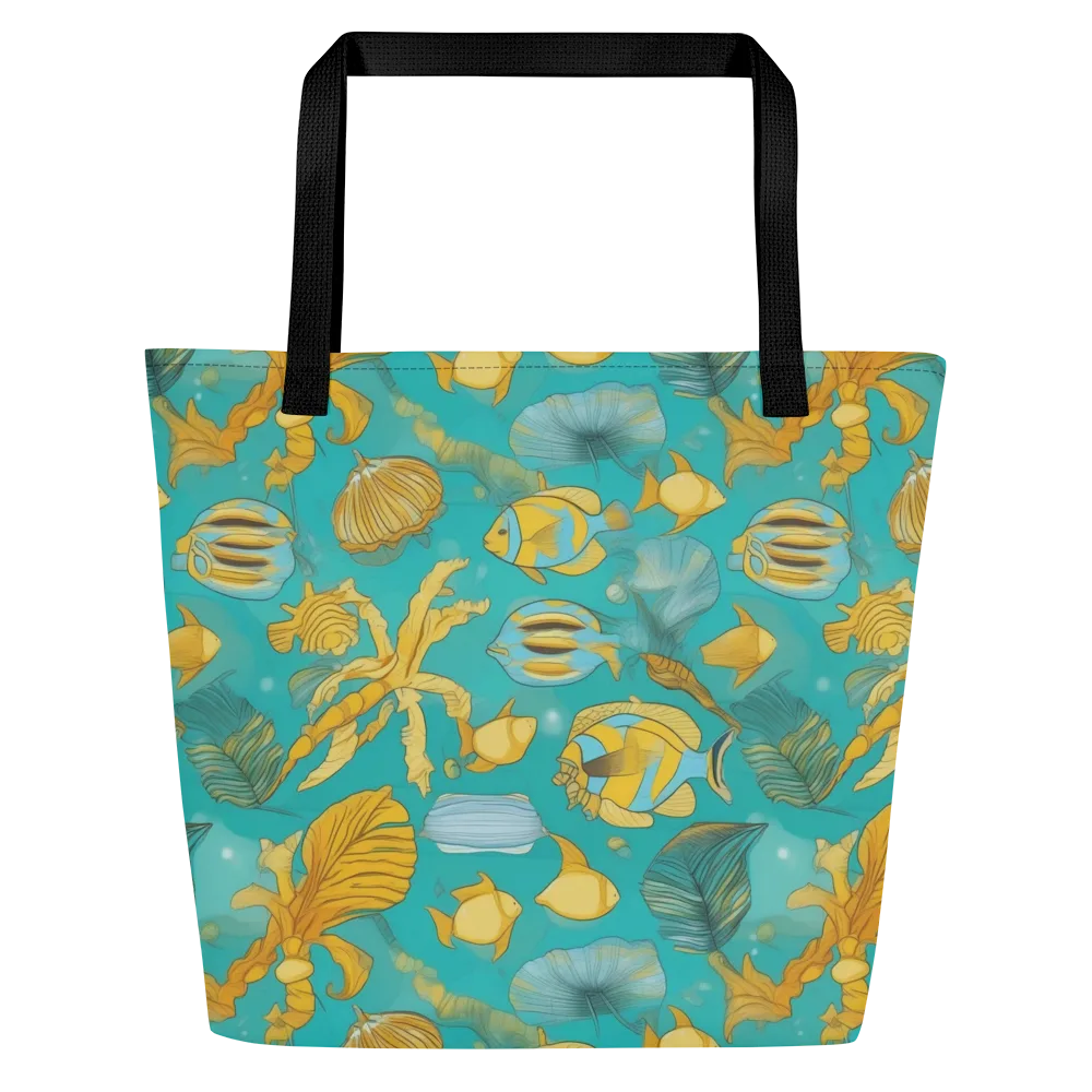 Sunlit Shoals on Large Tote Bag W/ Pocket — Front