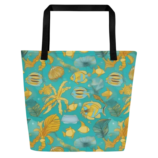 Sunlit Shoals on a Large Tote Bag W/ Pocket