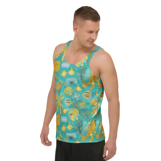 Sunlit Shoals on a Men's Tank Top
