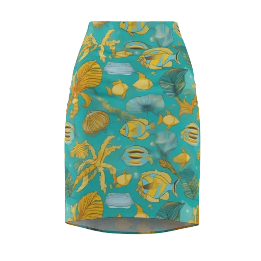 Sunlit Shoals on a Pencil Skirt