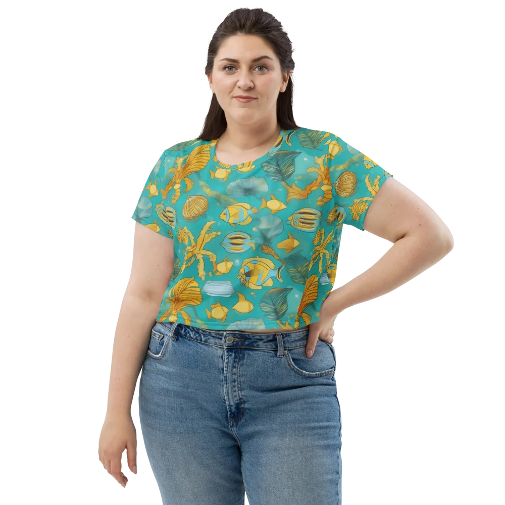 Sunlit Shoals on Crop Tee — Front