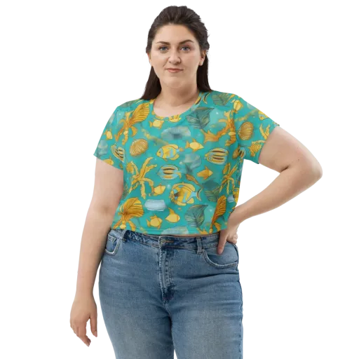 Sunlit Shoals on a Crop Tee