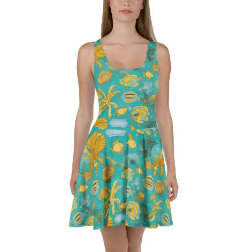Sunlit Shoals on a Skater Dress