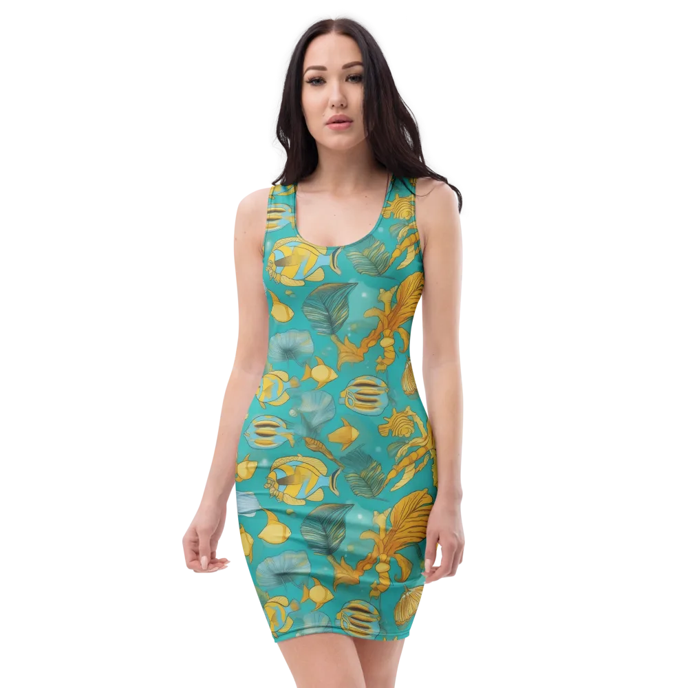 Sunlit Shoals on Bodycon Dress — Front