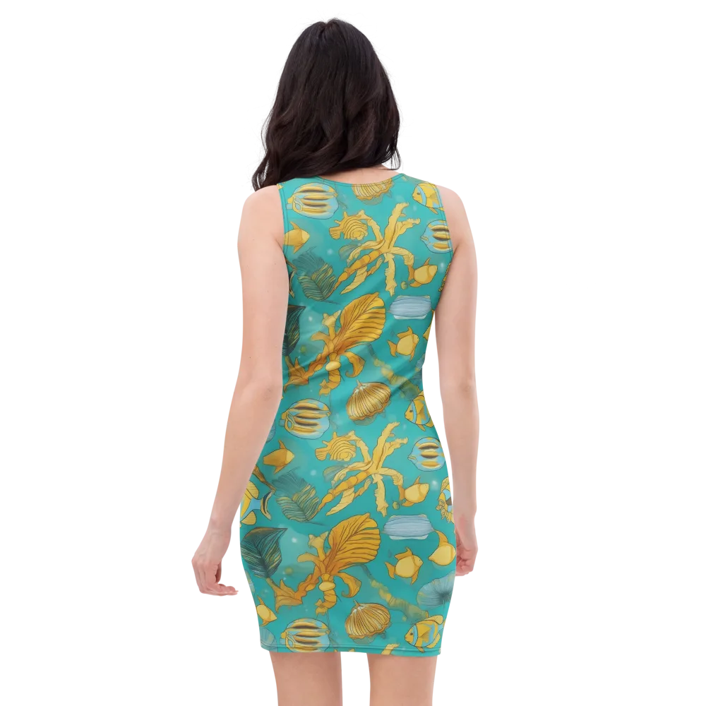 Sunlit Shoals on Bodycon Dress — Back