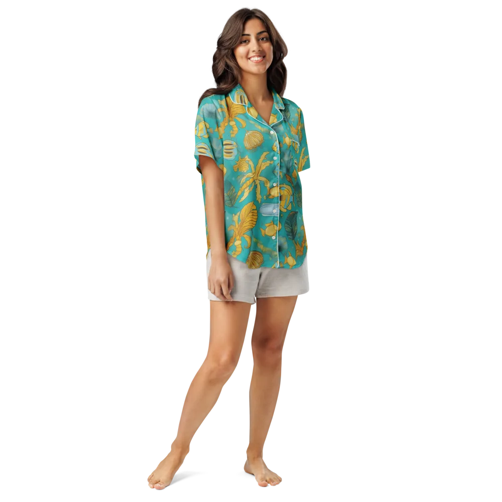 Sunlit Shoals on Women's Short Sleeve Pajama Top — Front