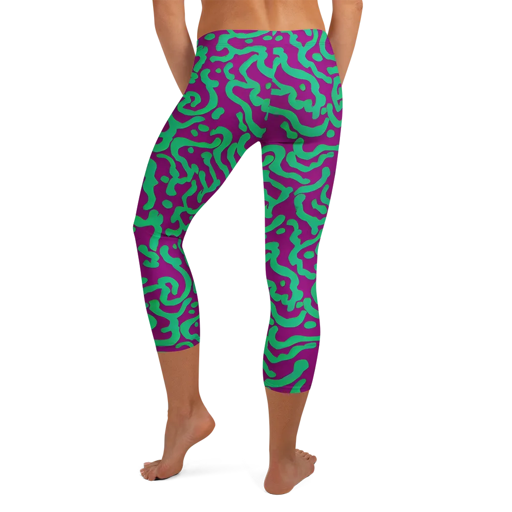 Ultraviolet Drift on Capri Leggings — Back
