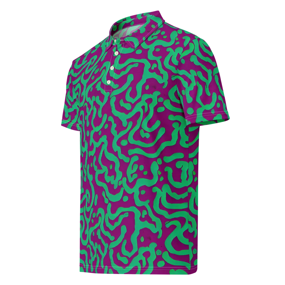 Ultraviolet Drift on Men's Slim Fit Polo Shirt — Left Front