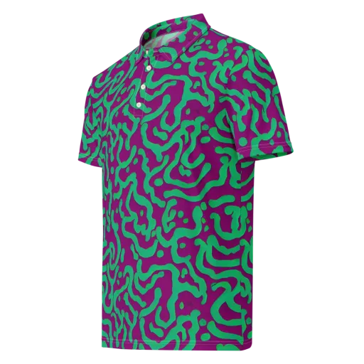 Ultraviolet Drift on a Men's Slim Fit Polo Shirt
