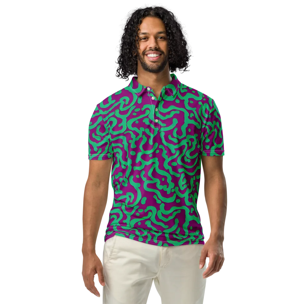 Ultraviolet Drift on Men's Slim Fit Polo Shirt — Front