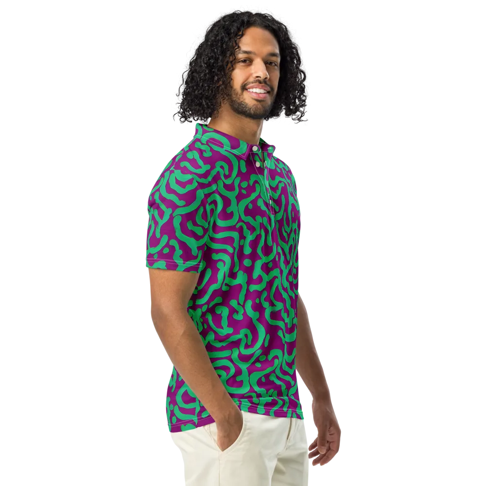 Ultraviolet Drift on Men's Slim Fit Polo Shirt — Right Front