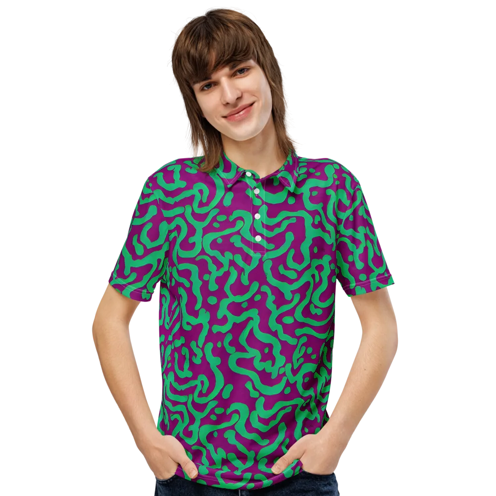 Ultraviolet Drift on Men's Slim Fit Polo Shirt — Front