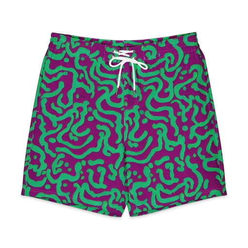 Ultraviolet Drift on a Men's Board Shorts