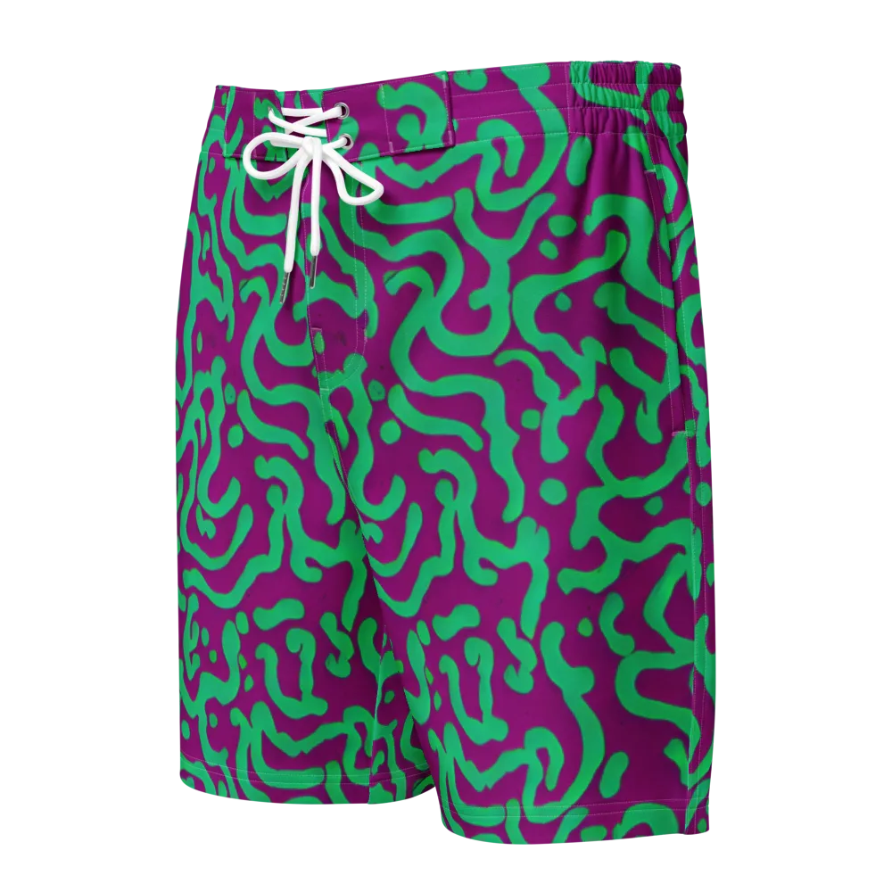 Ultraviolet Drift on Men's Board Shorts — Front