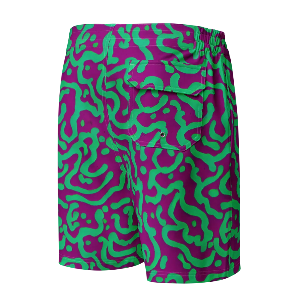 Ultraviolet Drift on Men's Board Shorts — Back