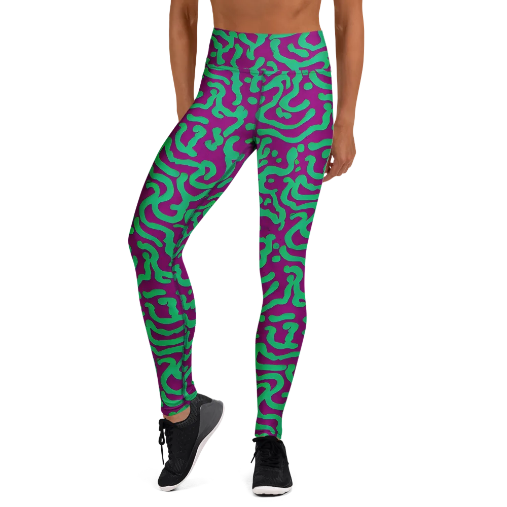 Ultraviolet Drift on Yoga Leggings — Front