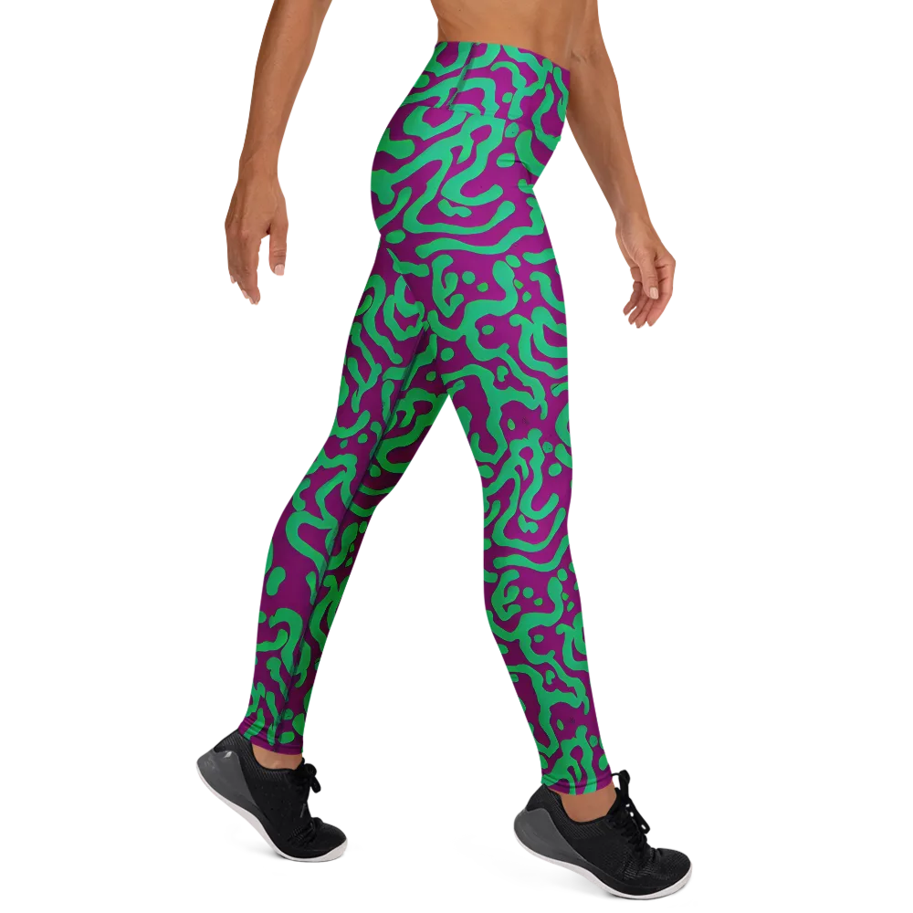 Ultraviolet Drift on Yoga Leggings — Right