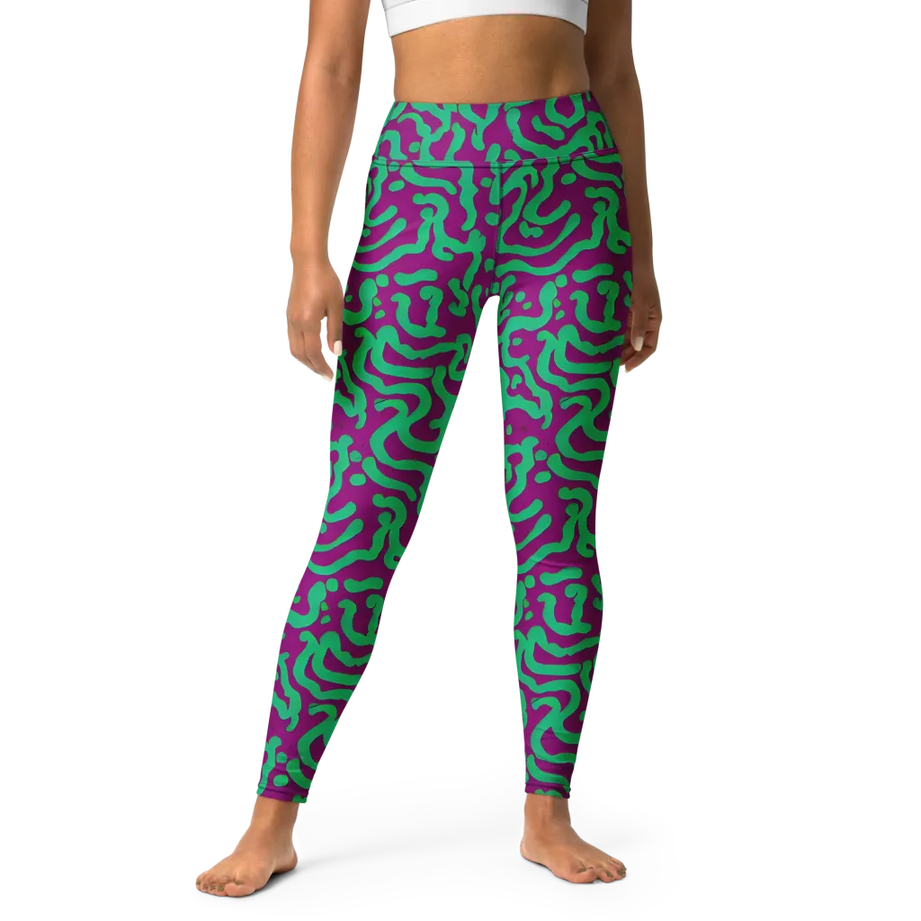 Ultraviolet Drift on Yoga Leggings — Front