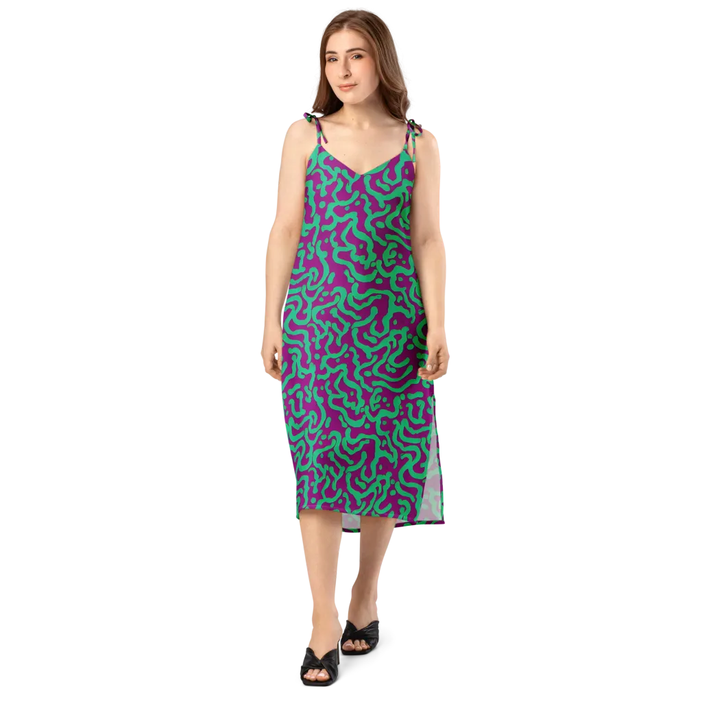 Ultraviolet Drift on Slip Dress — Front