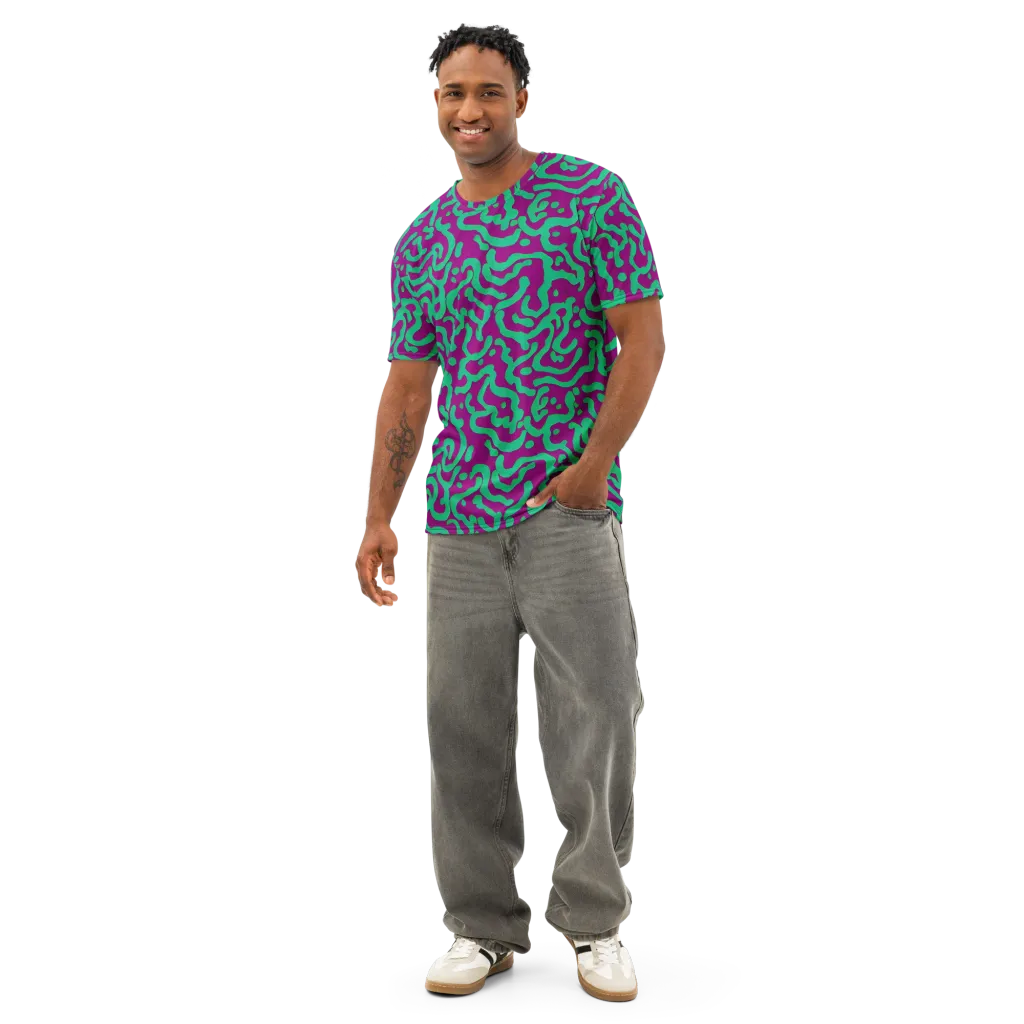 Ultraviolet Drift on Men's Cotton Crew Neck T-Shirt — Front