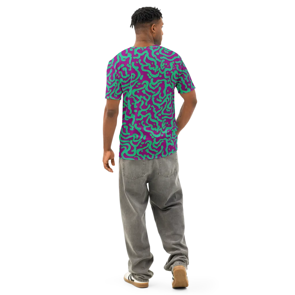 Ultraviolet Drift on Men's Cotton Crew Neck T-Shirt — Back