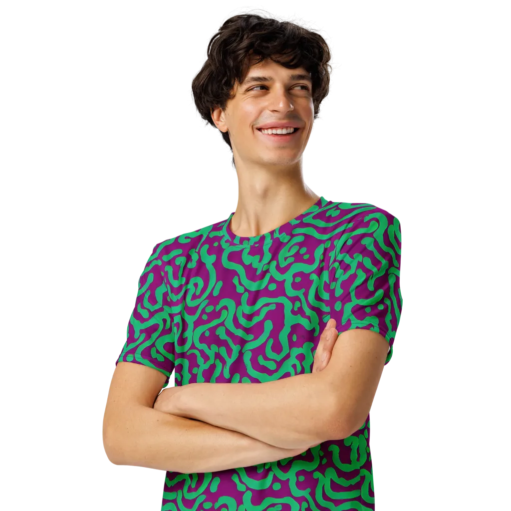 Ultraviolet Drift on Men's Crew Neck T-Shirt — Left Front