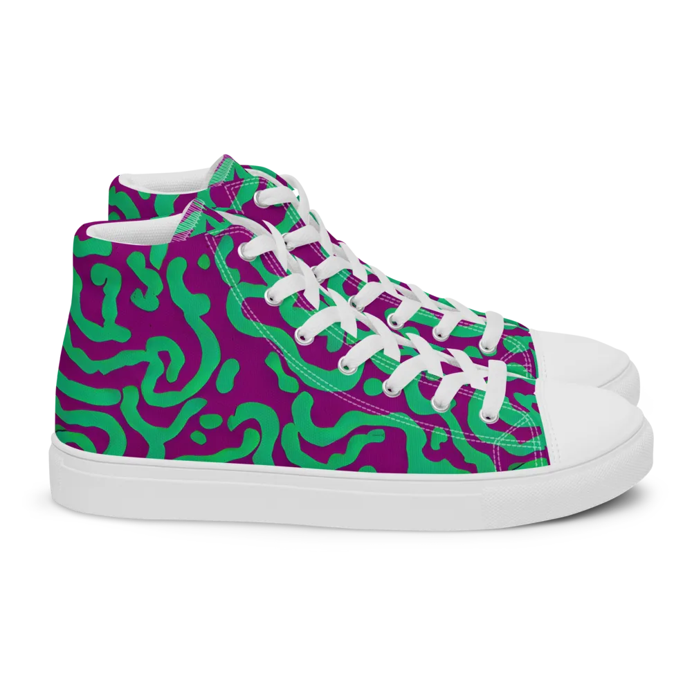 Ultraviolet Drift on Women's High Top Canvas Shoes — Right