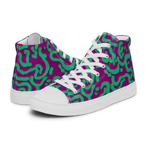Ultraviolet Drift on a Women's High Top Canvas Shoes