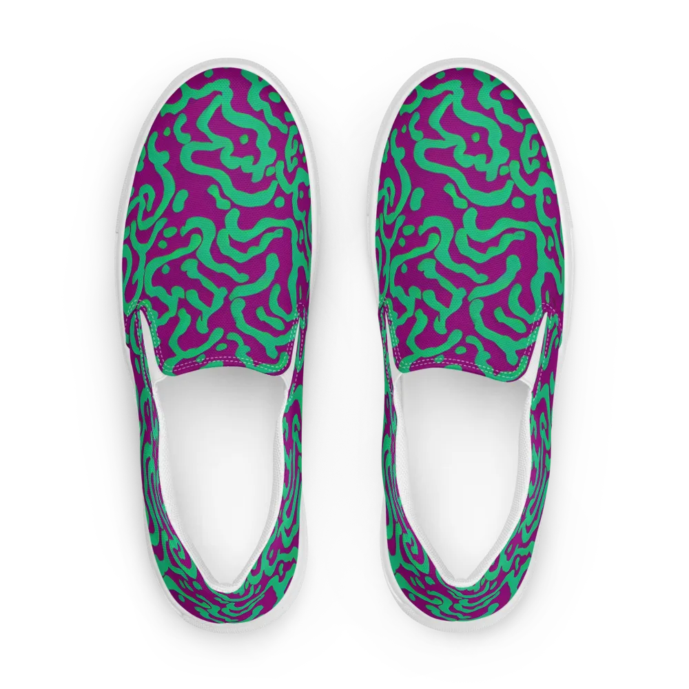Ultraviolet Drift on Men's Slip-On Canvas Shoes — Front