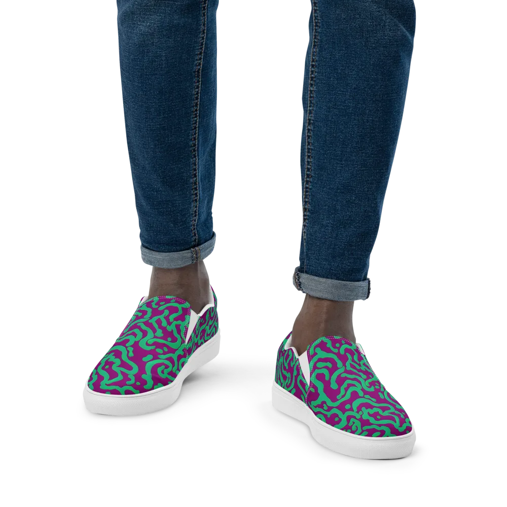 Ultraviolet Drift on Men's Slip-On Canvas Shoes — Front