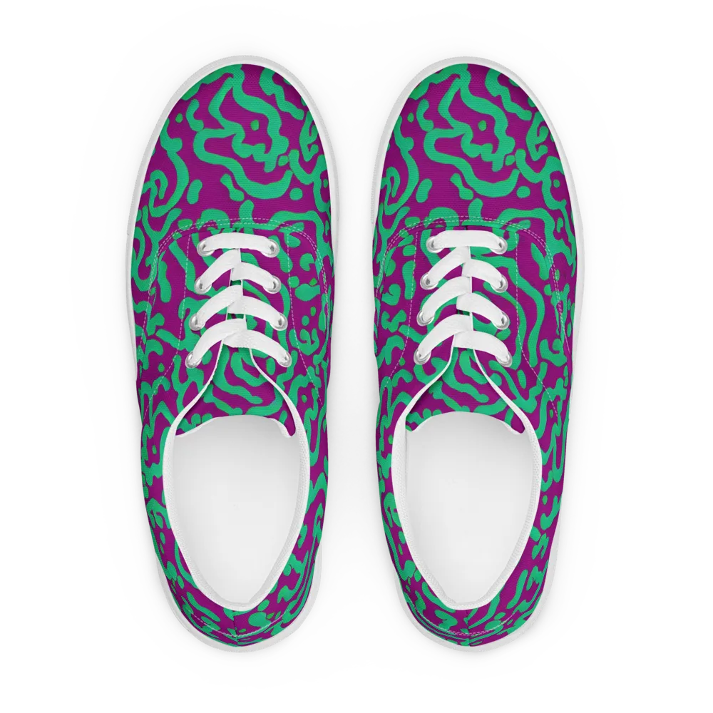 Ultraviolet Drift on Men's Lace-Up Canvas Shoes — Front