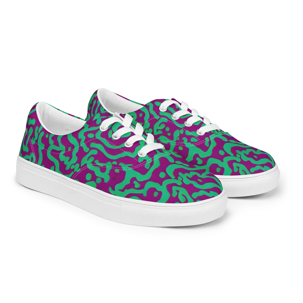 Ultraviolet Drift on Men's Lace-Up Canvas Shoes — Right Front