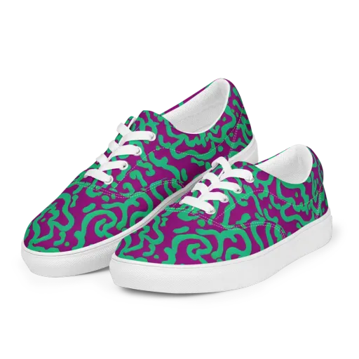 Ultraviolet Drift on a Men's Lace-Up Canvas Shoes