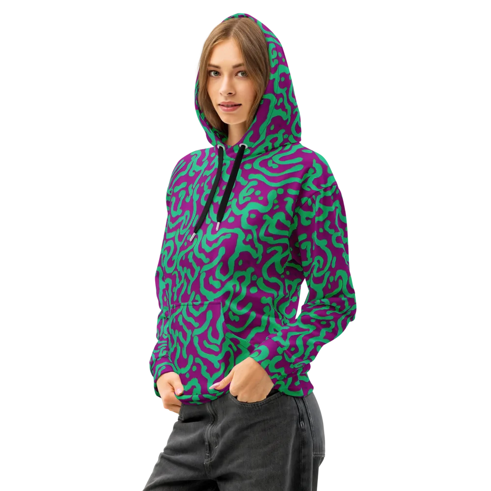 Ultraviolet Drift on Cotton Hoodie — Left Front