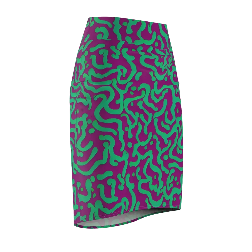Ultraviolet Drift on Pencil Skirt — Front Side