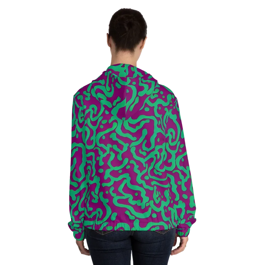 Ultraviolet Drift on Women's Full-Zip Hoodie — Back On Person