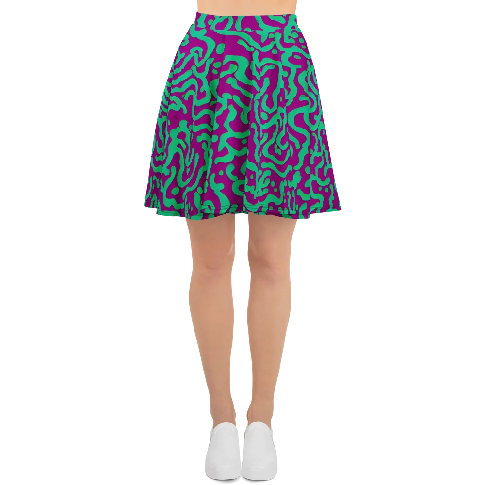 Ultraviolet Drift on Skater Skirt — Front
