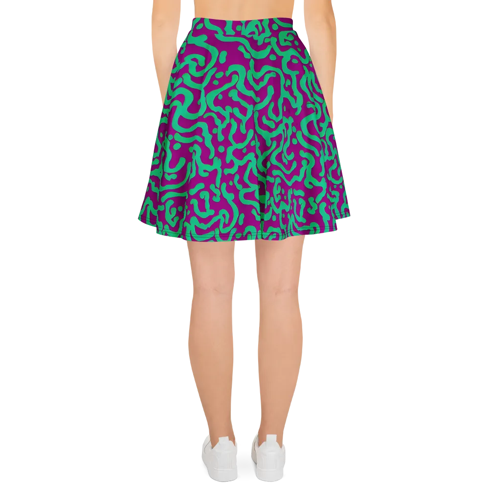 Ultraviolet Drift on Skater Skirt — Back