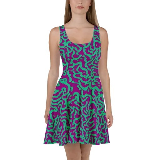 Ultraviolet Drift on a Skater Dress