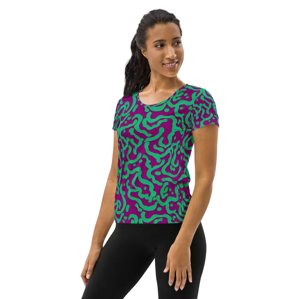 Ultraviolet Drift on Women's Athletic T-Shirt — Left