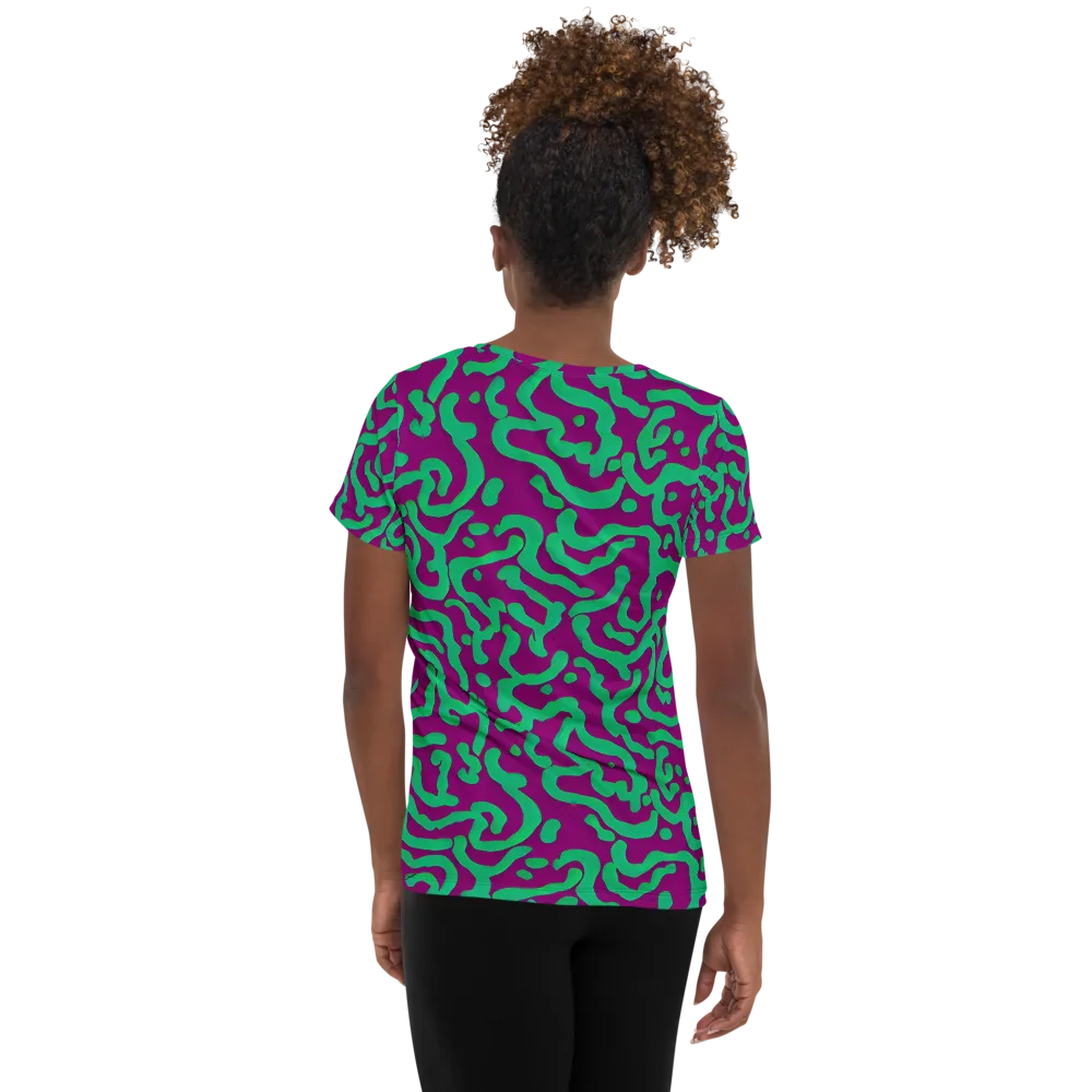 Ultraviolet Drift on Women's Athletic T-Shirt — Back