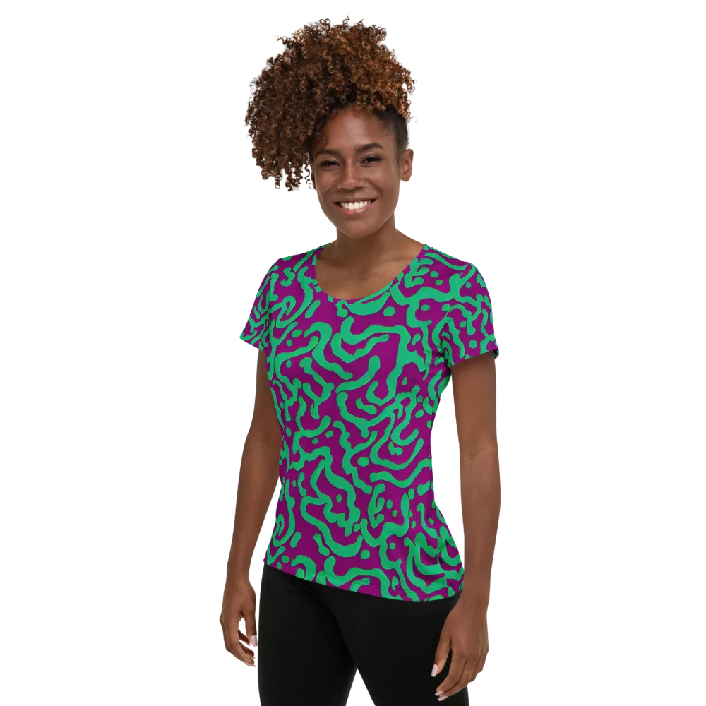 Ultraviolet Drift on Women's Athletic T-Shirt — Left