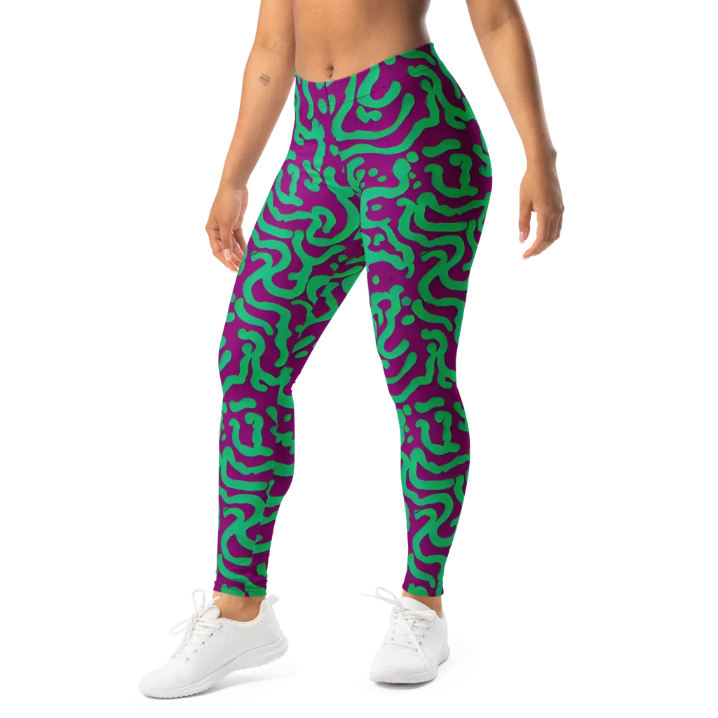 Ultraviolet Drift on Leggings — Left Front