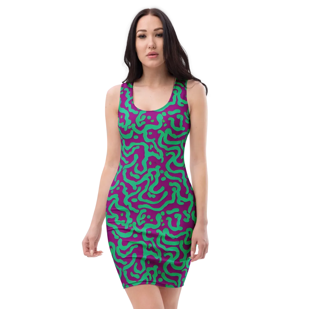 Ultraviolet Drift on Bodycon Dress — Front