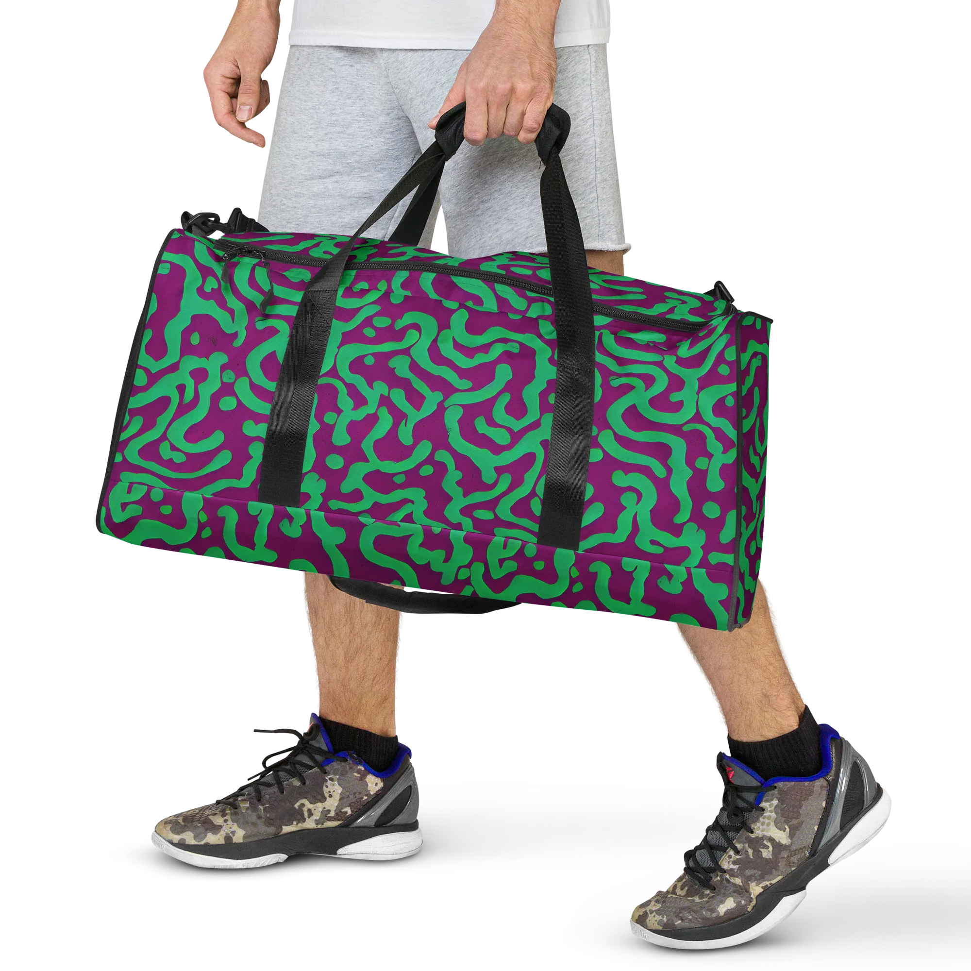 Ultraviolet Drift on Duffle Bag — Front