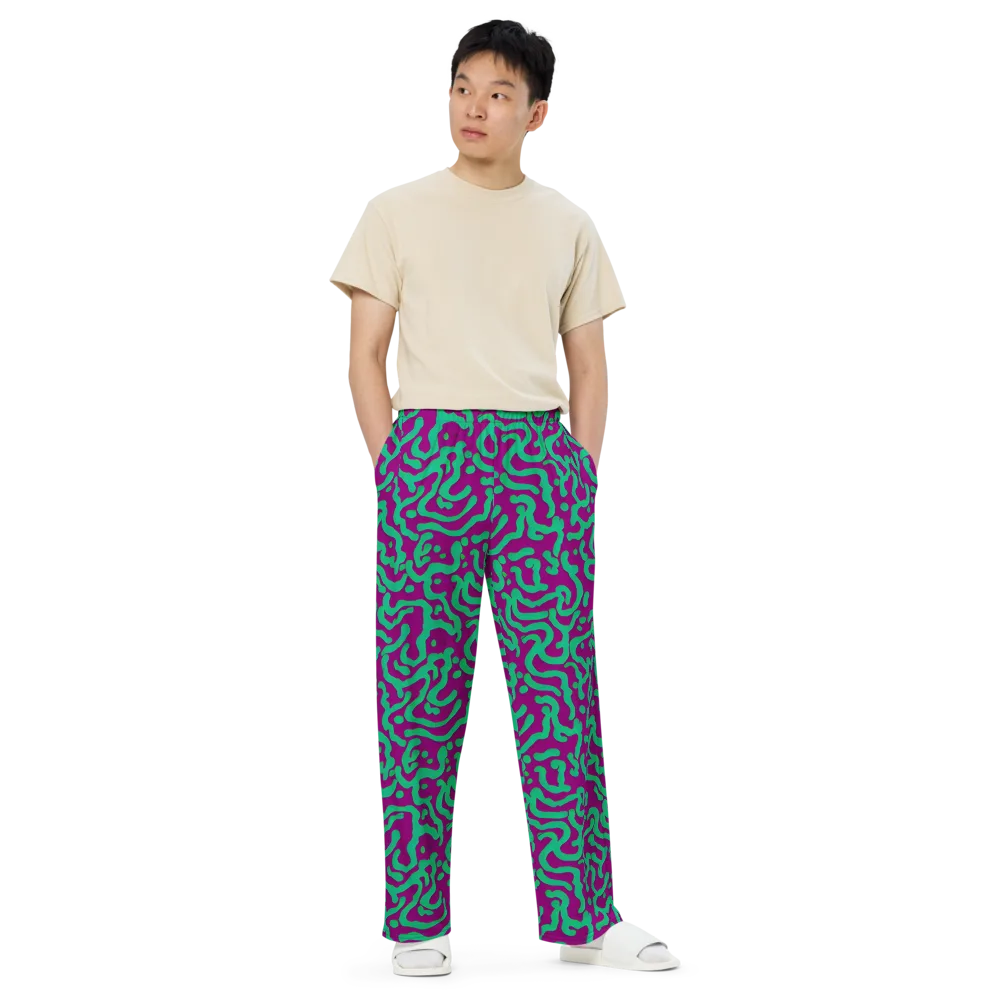 Ultraviolet Drift on Wide-Leg Pants — Front
